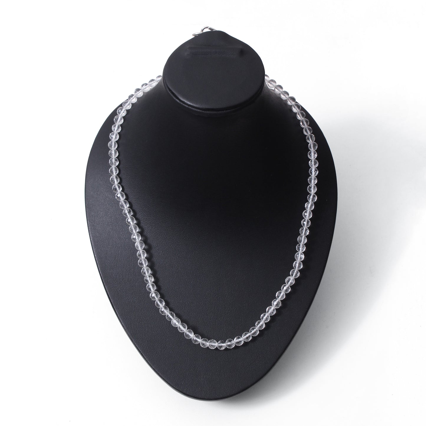 Hyalite Opal Faceted Round Bead Necklace – Natural Clear Gemstone for Clarity, Purity & Spiritual Light