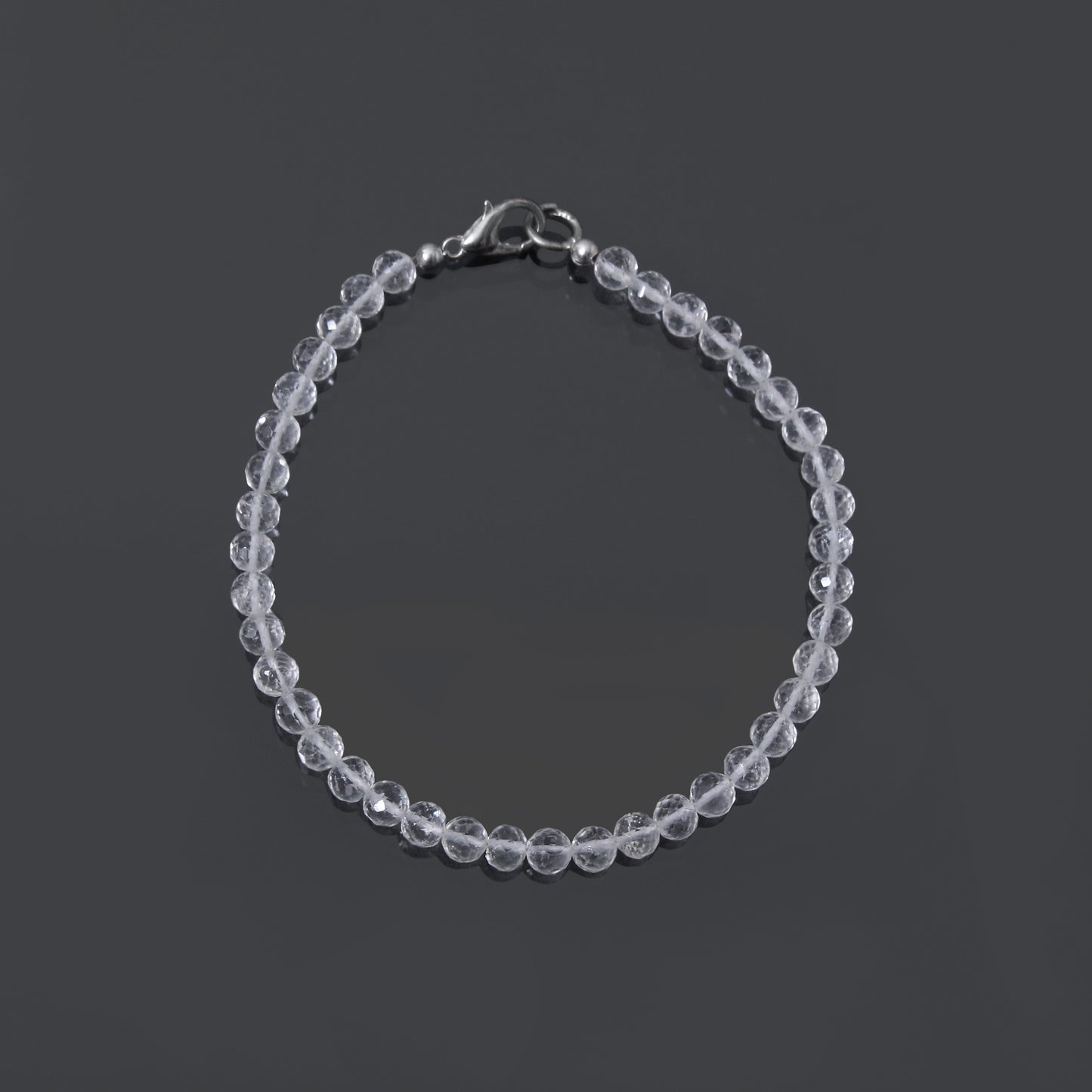 Hyalite Opal Faceted Round Bead Bracelet – Natural Clear Gemstone for Clarity, Purity & Spiritual Light