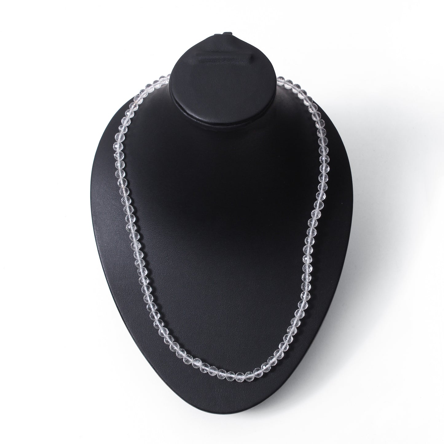 Hyalite Opal Faceted Round 4.5-5 mm Beaded Necklace – Natural Clear Gemstone for Purity, Aura Cleansing & Spiritual Light