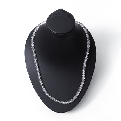Hyalite Opal Faceted Round 4.5-5 mm Beaded Necklace – Natural Clear Gemstone for Purity, Aura Cleansing & Spiritual Light