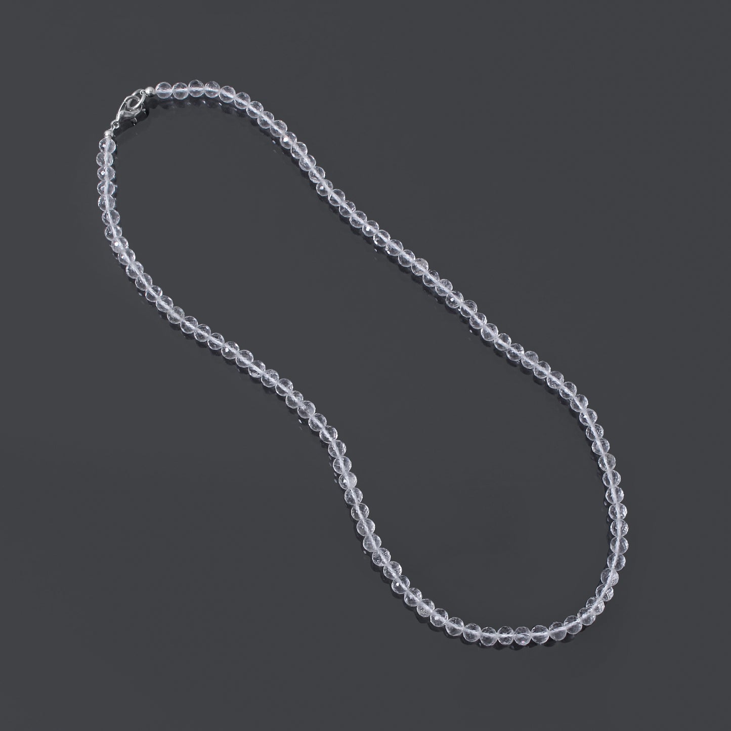 Hyalite Opal Faceted Round 4.5-5 mm Beaded Necklace – Natural Clear Gemstone for Purity, Aura Cleansing & Spiritual Light