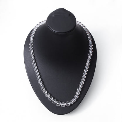 Hyalite Opal Faceted Round 5-9 mm Beaded Necklace – Natural Clear Opal for Purity, Light & High Vibrational Energy