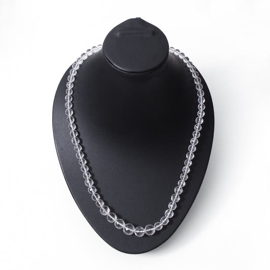 Hyalite Opal Faceted Round 5-9 mm Beaded Necklace – Natural Clear Opal for Purity, Light & High Vibrational Energy