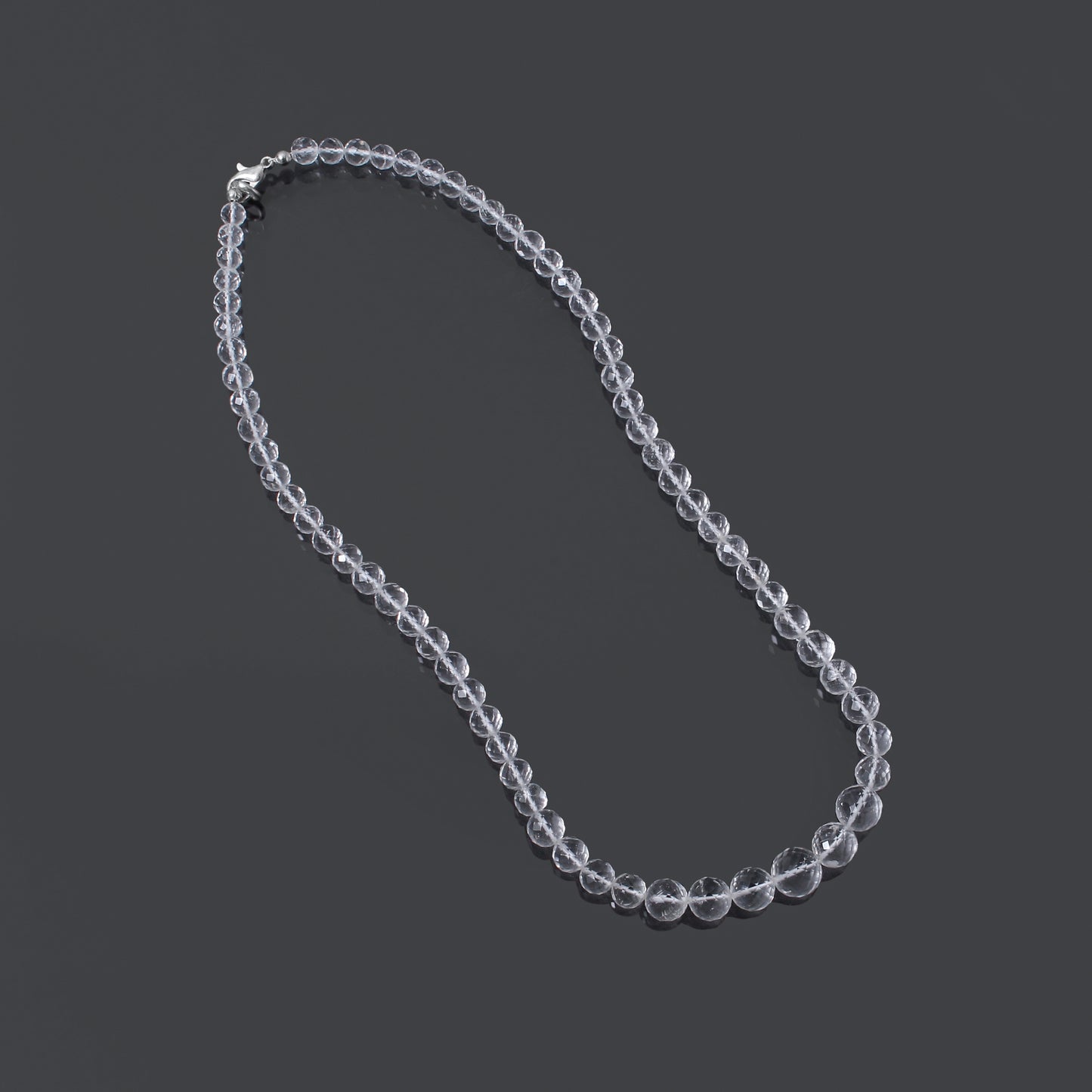 Hyalite Opal Faceted Round 5-9 mm Beaded Necklace – Natural Clear Opal for Purity, Light & High Vibrational Energy