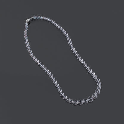 Hyalite Opal Faceted Round 5-9 mm Beaded Necklace – Natural Clear Opal for Purity, Light & High Vibrational Energy