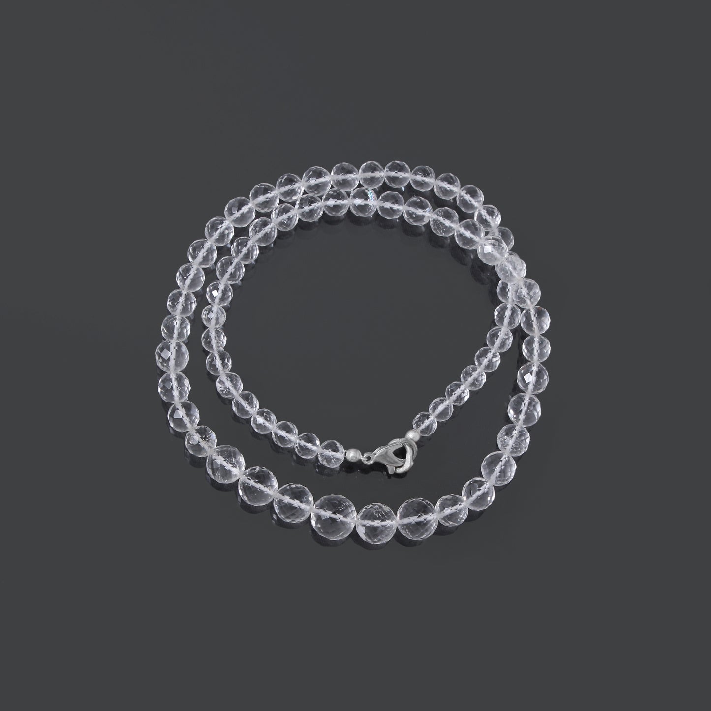 Hyalite Opal Faceted Round 5-9 mm Beaded Necklace – Natural Clear Opal for Purity, Light & High Vibrational Energy