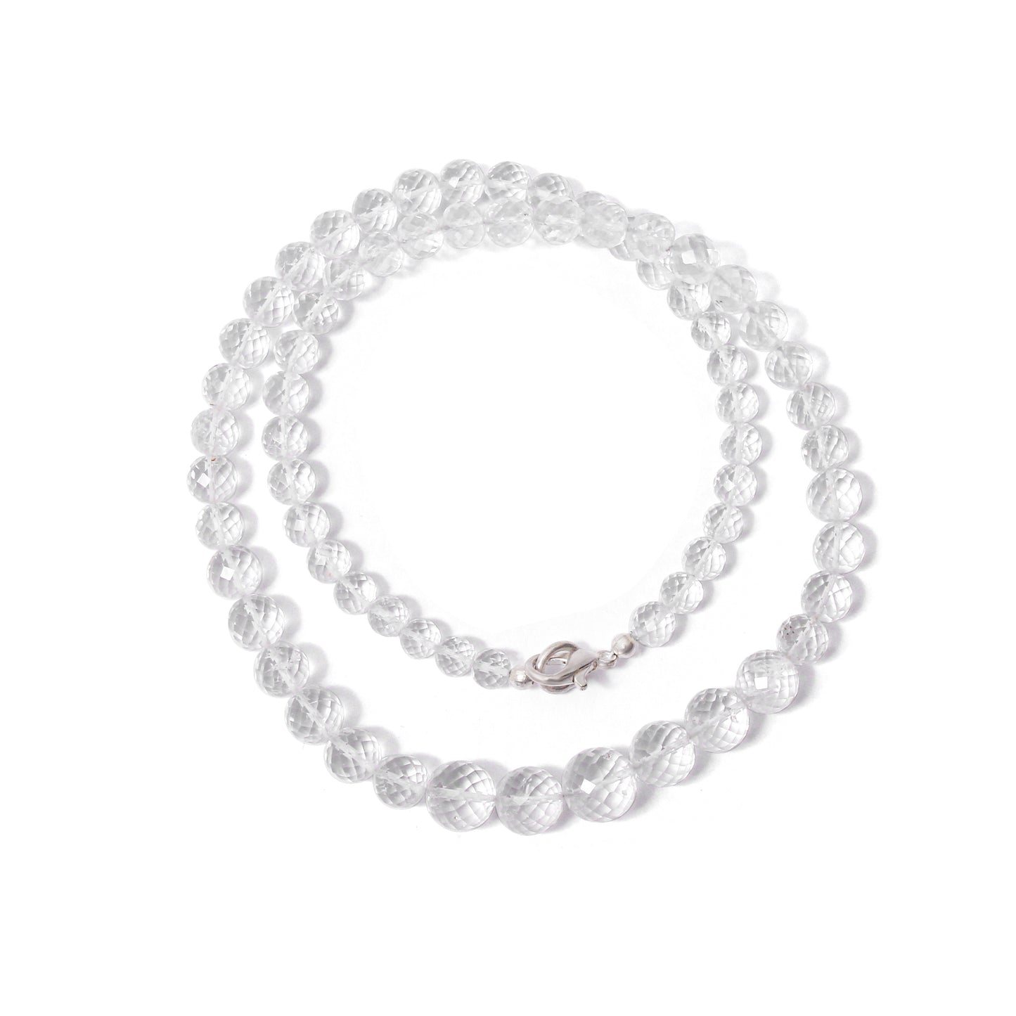 Hyalite Opal Faceted Round 5-9 mm Beaded Necklace – Natural Clear Opal for Purity, Light & High Vibrational Energy