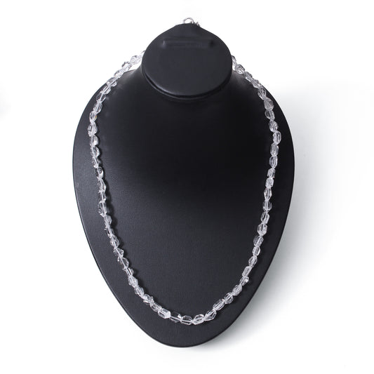 Herkimer Diamond Beaded Necklace – Natural Double-Terminated Quartz Crystal, Clarity & High Vibration Healing Jewelry