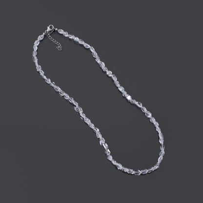 Herkimer Diamond Beaded Necklace – Natural Double-Terminated Quartz Crystal, Clarity & High Vibration Healing Jewelry