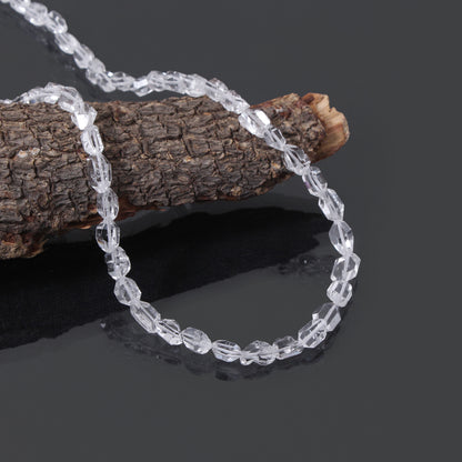 Herkimer Diamond Beaded Necklace – Natural Double-Terminated Quartz Crystal, Clarity & High Vibration Healing Jewelry