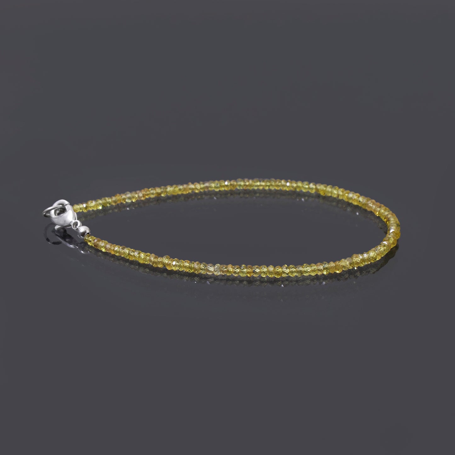 Natural Yellow Sapphire (Pukhraj) Faceted Bead Bracelet | Handmade Jupiter Healing Gemstone Jewelry