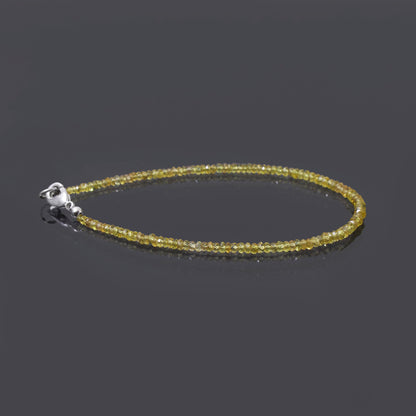 Natural Yellow Sapphire (Pukhraj) Faceted Bead Bracelet | Handmade Jupiter Healing Gemstone Jewelry