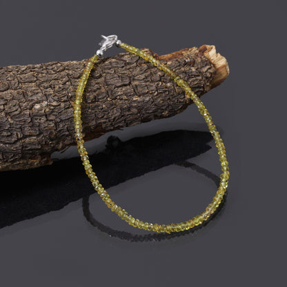 Natural Yellow Sapphire (Pukhraj) Faceted Bead Bracelet | Handmade Jupiter Healing Gemstone Jewelry