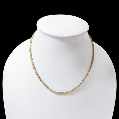 Natural Multi Color Sapphire Faceted Bead Necklace | Handmade Healing Gemstone Jewelry