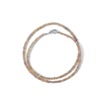 Natural Multi Color Sapphire Faceted Bead Necklace | Handmade Healing Gemstone Jewelry