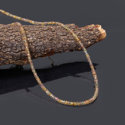 Natural Multi Color Sapphire Faceted Bead Necklace | Handmade Healing Gemstone Jewelry