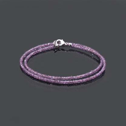 High Quality Natural Pink Sapphire Faceted Bead Bracelet | Genuine Sapphire Gemstone Minimalist Jewelry