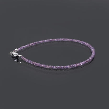 Natural Pink Sapphire Faceted Beaded Necklace – Dainty Handmade Sapphire Gemstone Jewelry | Elegant Feminine Statement Piece