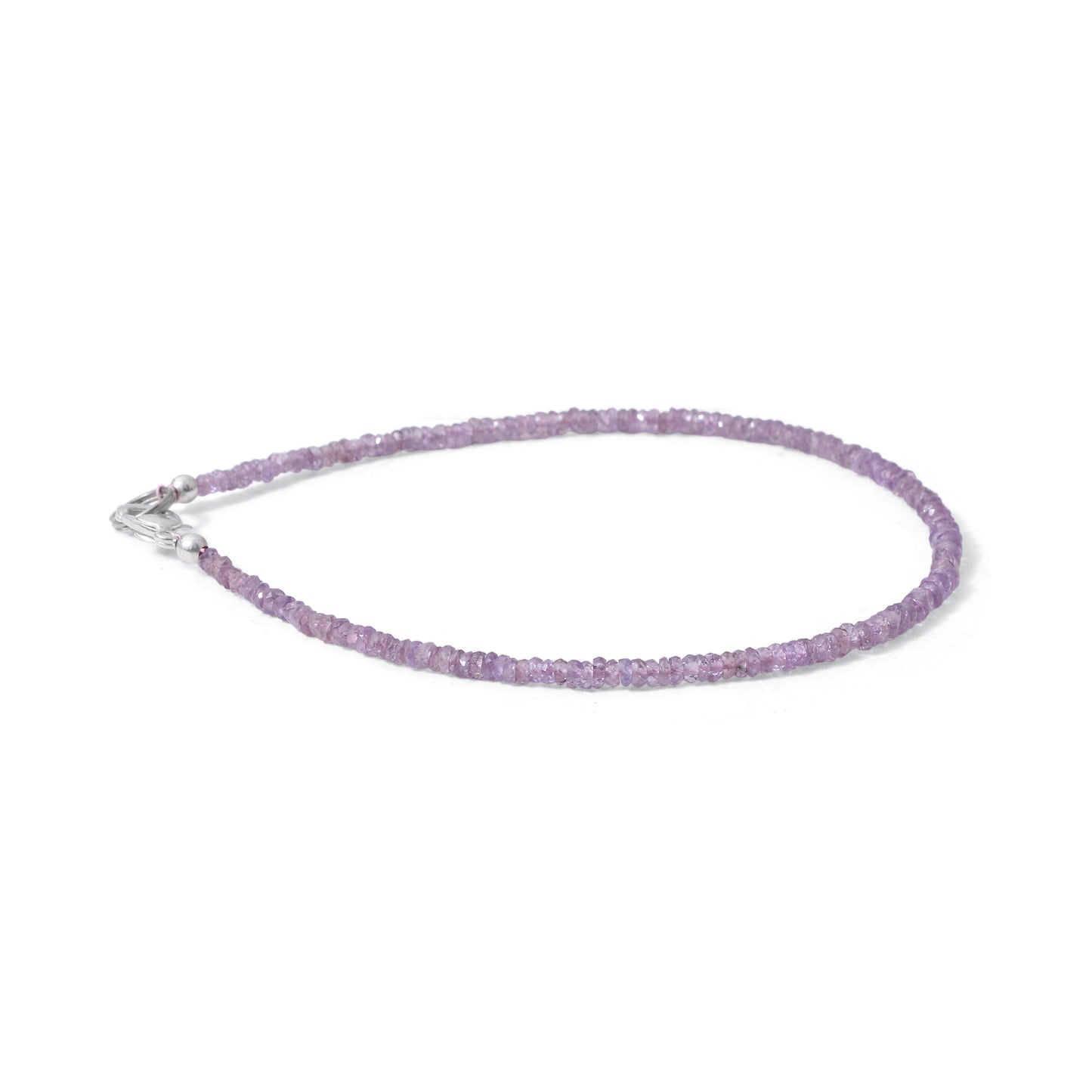 Natural Pink Sapphire Faceted Beaded Necklace – Dainty Handmade Sapphire Gemstone Jewelry | Elegant Feminine Statement Piece