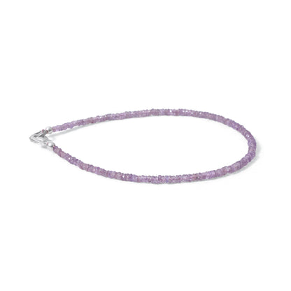 Natural Pink Sapphire Faceted Beaded Necklace – Dainty Handmade Sapphire Gemstone Jewelry | Elegant Feminine Statement Piece
