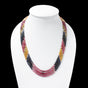 Natural Multi Sapphire 4 Layer Sarafa Necklace – Faceted Rondelle Gemstone Beads 4–4.25 mm Luxury Statement Jewelry