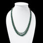 Natural Emerald 3 Layer Sarafa Necklace – Faceted Rondelle Gemstone Beads (3.5–6 mm) | Elegant Handcrafted Green Emerald Jewelry