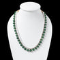 Green Aventurine & Pearl 2-Layer Sarafa Necklace – Plain Oval Muskmelon Beads | Elegant Healing Gemstone Jewelry
