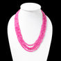 Designer Pink Quartz 4-Strand Necklace – Smooth Nugget Beads 6x7 mm Soft Pink Statement Jewelry