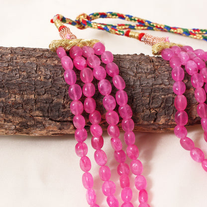 Designer Pink Quartz 4-Strand Necklace – Smooth Nugget Beads 6x7 mm Soft Pink Statement Jewelry