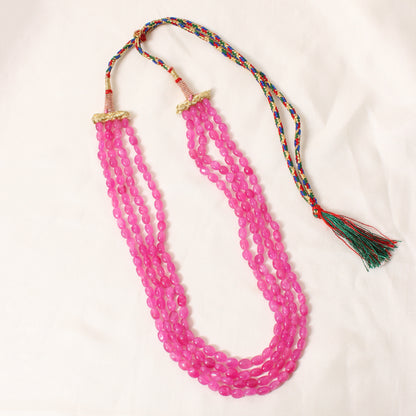 Designer Pink Quartz 4-Strand Necklace – Smooth Nugget Beads 6x7 mm Soft Pink Statement Jewelry