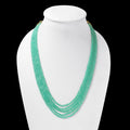 Natural Green Aventurine 5 Layer Sarafa Necklace – Faceted Rondelle Gemstone Beaded Statement Jewelry 3-4 mm