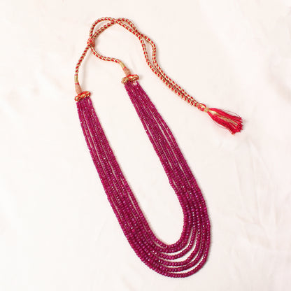 Handcrafted Natural Ruby Necklace – 6 Layer Faceted Rondelle Gemstone Elegant Jewelry for Women