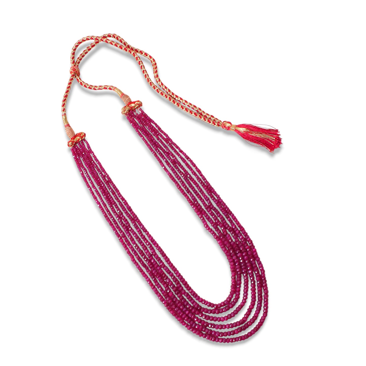 Handcrafted Natural Ruby Necklace – 6 Layer Faceted Rondelle Gemstone Elegant Jewelry for Women