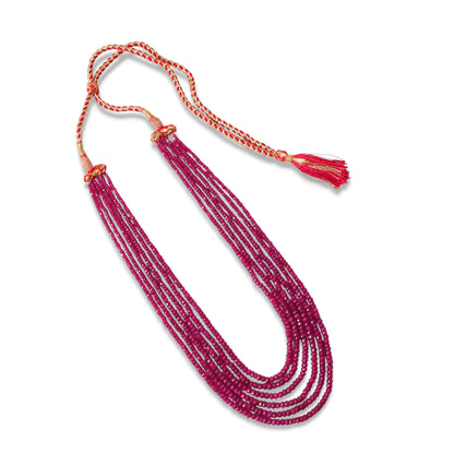 Handcrafted Natural Ruby Necklace – 6 Layer Faceted Rondelle Gemstone Elegant Jewelry for Women