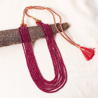 Handcrafted Natural Ruby Necklace – 6 Layer Faceted Rondelle Gemstone Elegant Jewelry for Women