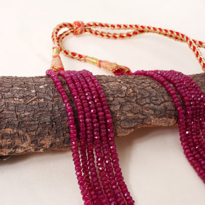 Handcrafted Natural Ruby Necklace – 6 Layer Faceted Rondelle Gemstone Elegant Jewelry for Women