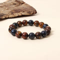 Natural Pietersite Smooth Round Bead Stretch Bracelet – Multicolor Gemstone Jewelry