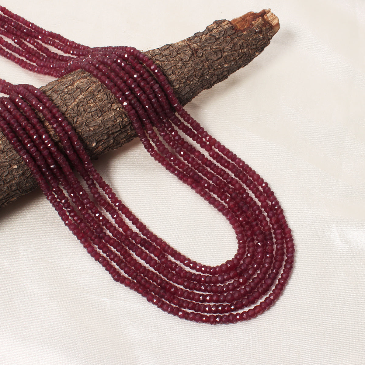 Natural Ruby 6-Layer Sarafa Necklace – Faceted Red Ruby Gemstone Beads | Handcrafted Statement Jewelry