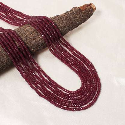 Natural Ruby 6-Layer Sarafa Necklace – Faceted Red Ruby Gemstone Beads | Handcrafted Statement Jewelry