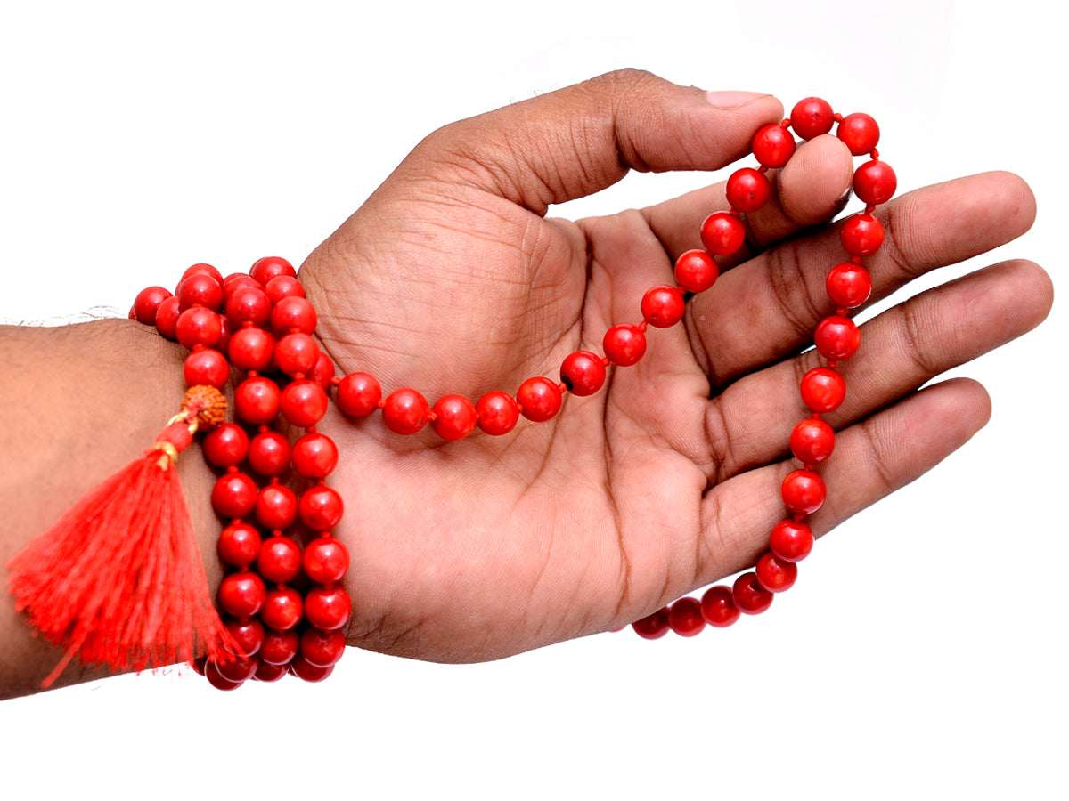 Red Coral Japa Mala - Vitality & Passion Meditation Beads