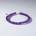 Natural Purple Amethyst Gemstone Bracelet – Elegant Square Beads for Calm & Clarity