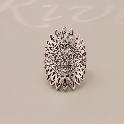 Intricate Mandala Ring – Bohemian Statement Jewelry for Mindful Elegance
