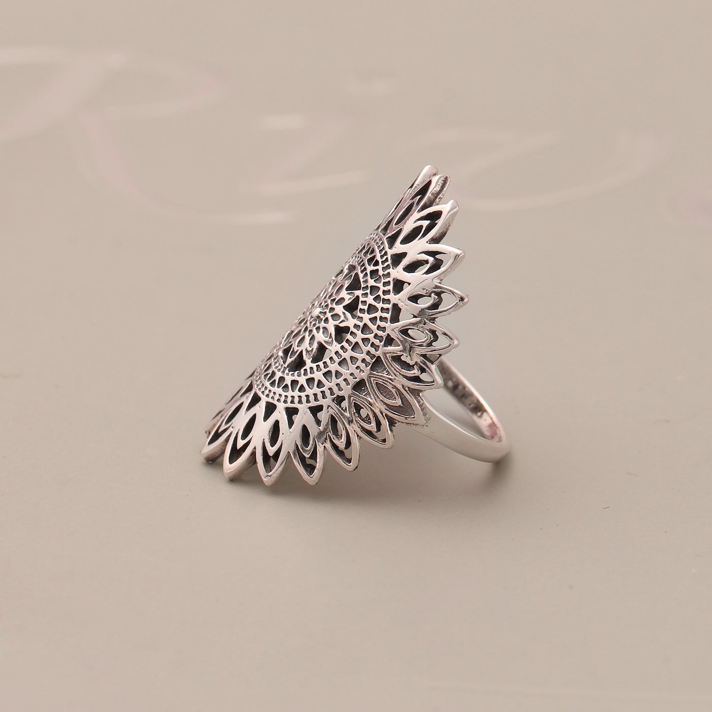 Intricate Mandala Ring – Bohemian Statement Jewelry for Mindful Elegance