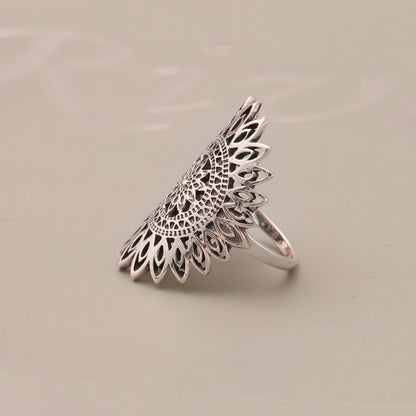 Intricate Mandala Ring – Bohemian Statement Jewelry for Mindful Elegance