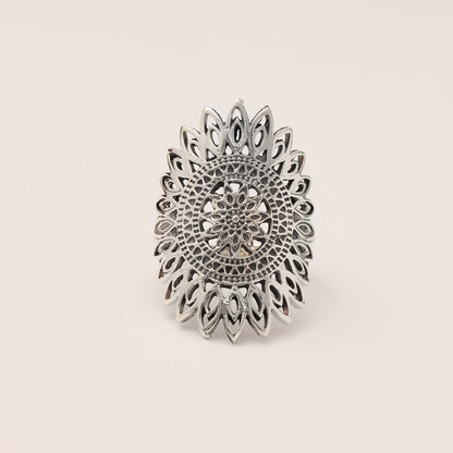 Intricate Mandala Ring – Bohemian Statement Jewelry for Mindful Elegance