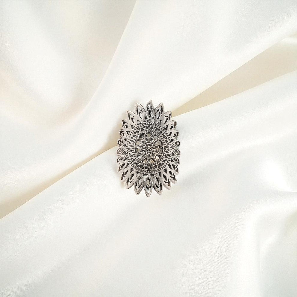 Intricate Mandala Ring – Bohemian Statement Jewelry for Mindful Elegance