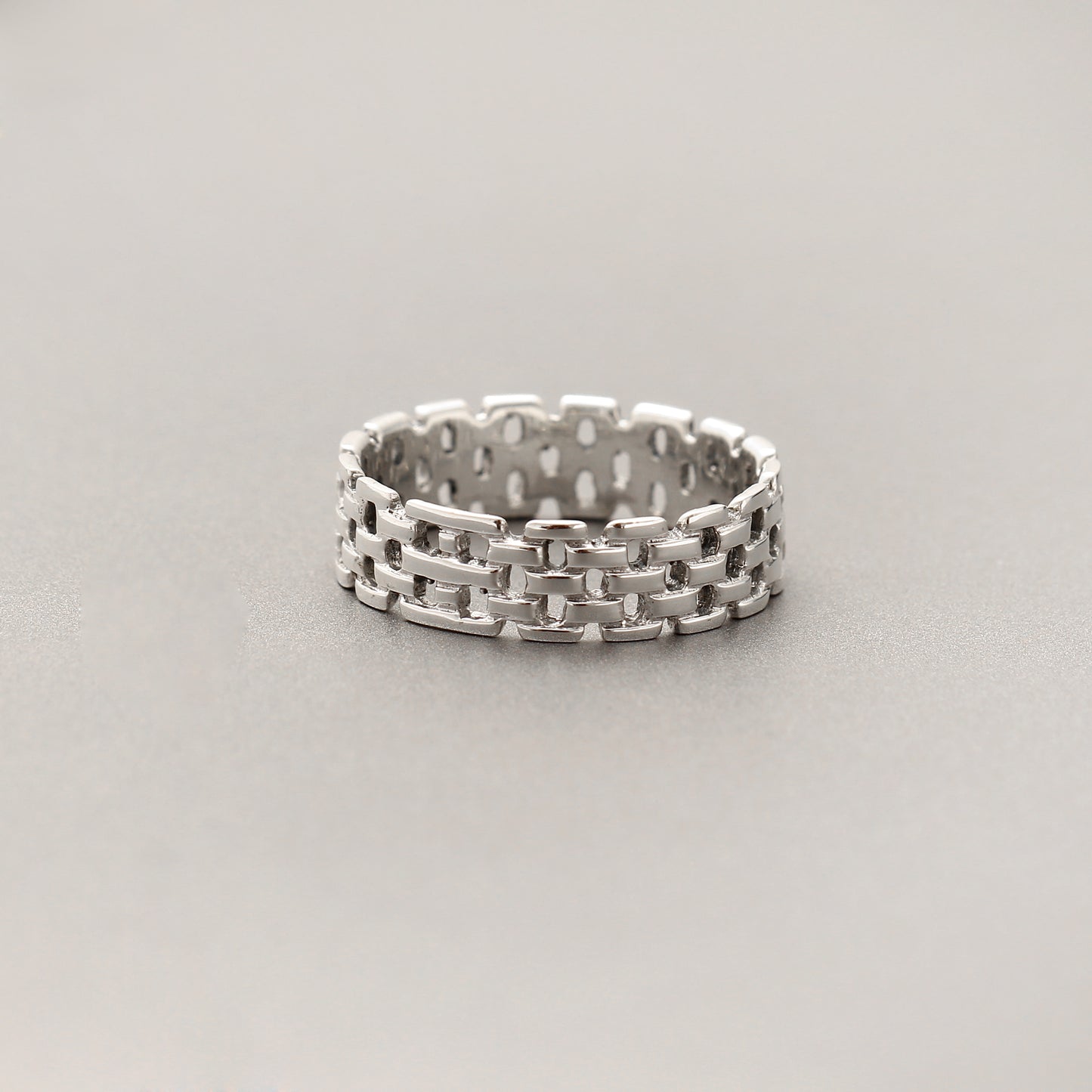 Sterling Silver Linked Chain Ring | Stylish Minimalist Link Design Ring for Everyday Wear