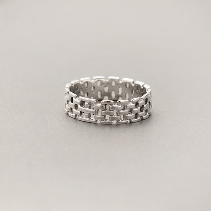 Sterling Silver Linked Chain Ring | Stylish Minimalist Link Design Ring for Everyday Wear