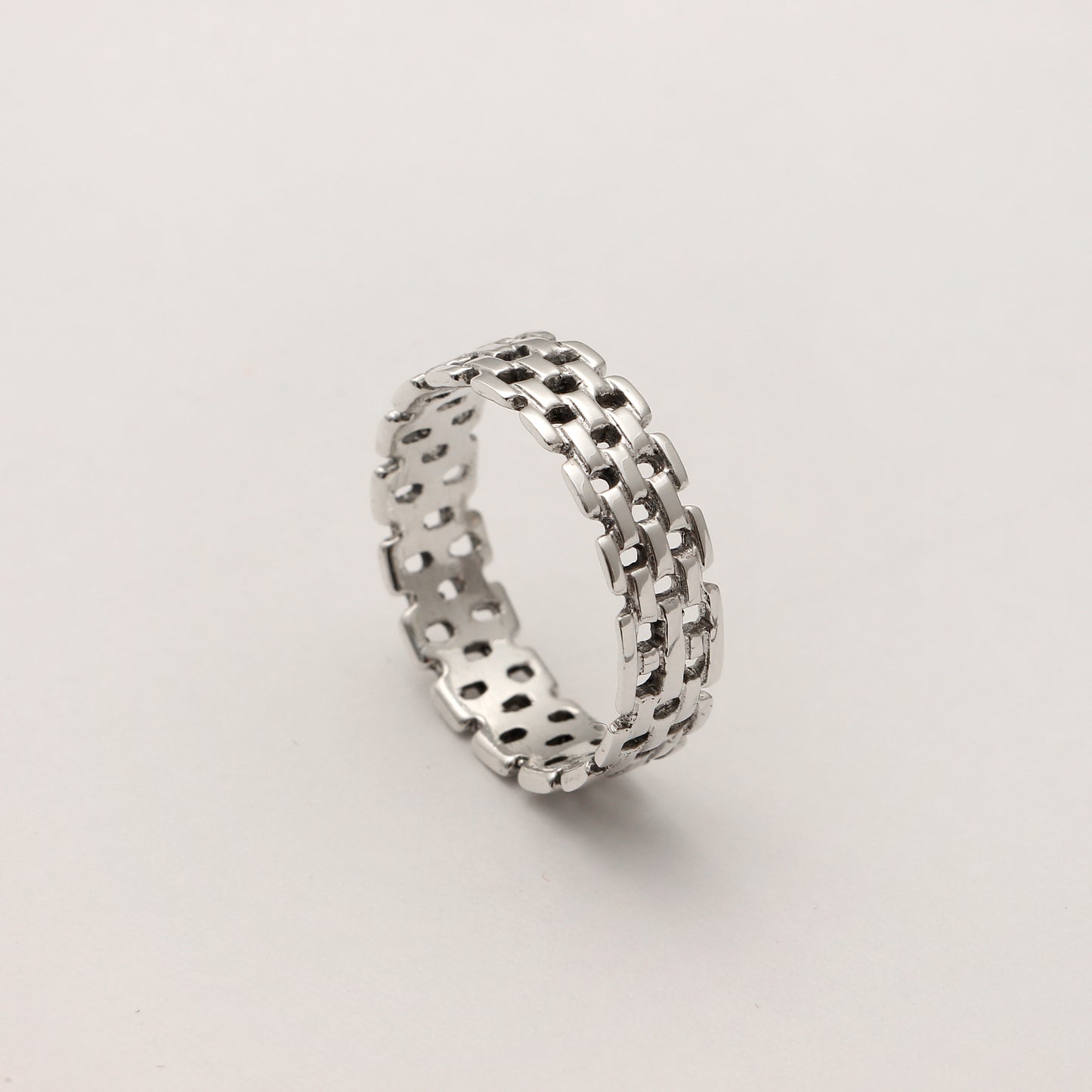 Sterling Silver Linked Chain Ring | Stylish Minimalist Link Design Ring for Everyday Wear