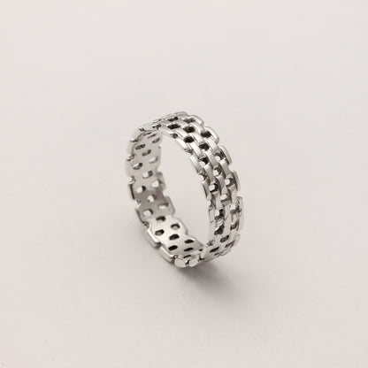 Sterling Silver Linked Chain Ring | Stylish Minimalist Link Design Ring for Everyday Wear